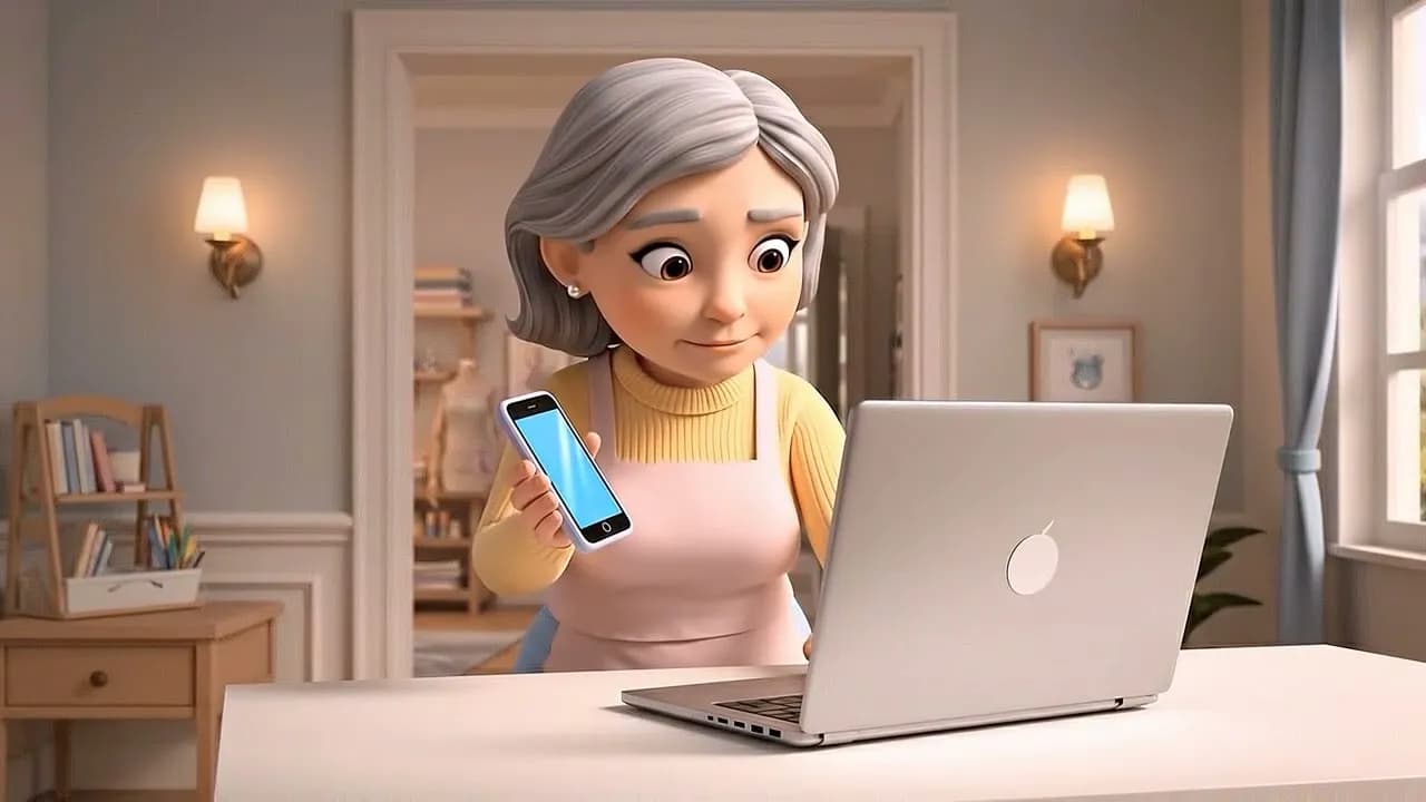 Susy da sus primeros pasos en la computadora