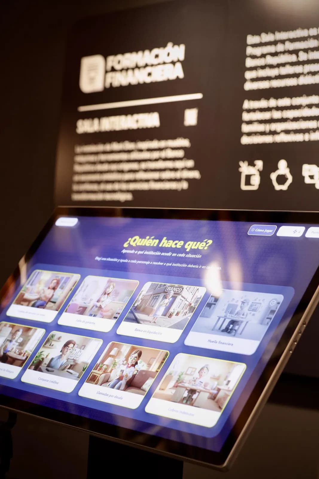 La sala, con la elección de personaje en pantalla